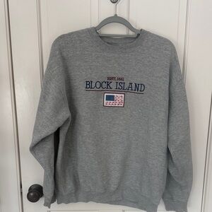 Gray Block Island Men's Sweatshirt | L